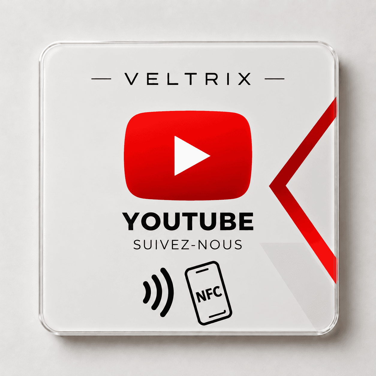 Plaque NFC Veltrix YouTube
